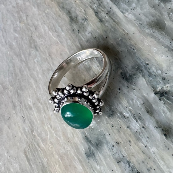 NWOT Sundance Green Mountain Ring, Green Onyx, Sterling Silver - Picture 2 of 5
